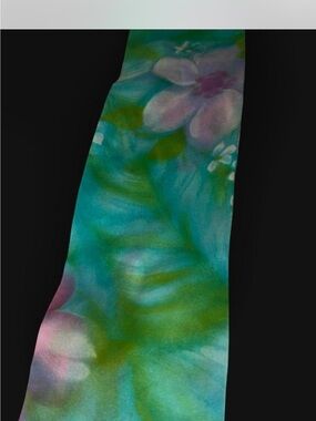 Vintage Floral Watercolor Scarf in Teal and Pink